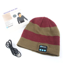 Soft Warm Beanie Hat Wireless Bluetooth Smart Cap Headphone Headset Speaker Mic