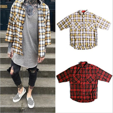 British Style Men’s Shirts Fashion 2016 Spring Casual Dress China Tartan Clothing Men Clothes Plaid Fear Of God Hawaiian Shirt