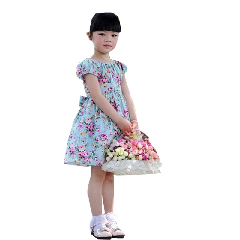 ... Flower Girls 3~7age Cotton Summer Beach Dresses Kid 3 Colors Clothes