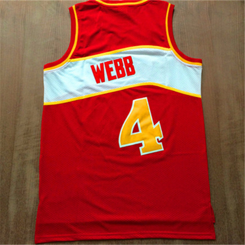 Red and White 4 Spud b Jersey Throwback basketball jerseys