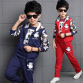 Children boy cartoon white brand suit clothes for boys 2 13 year new kids fashion autumn