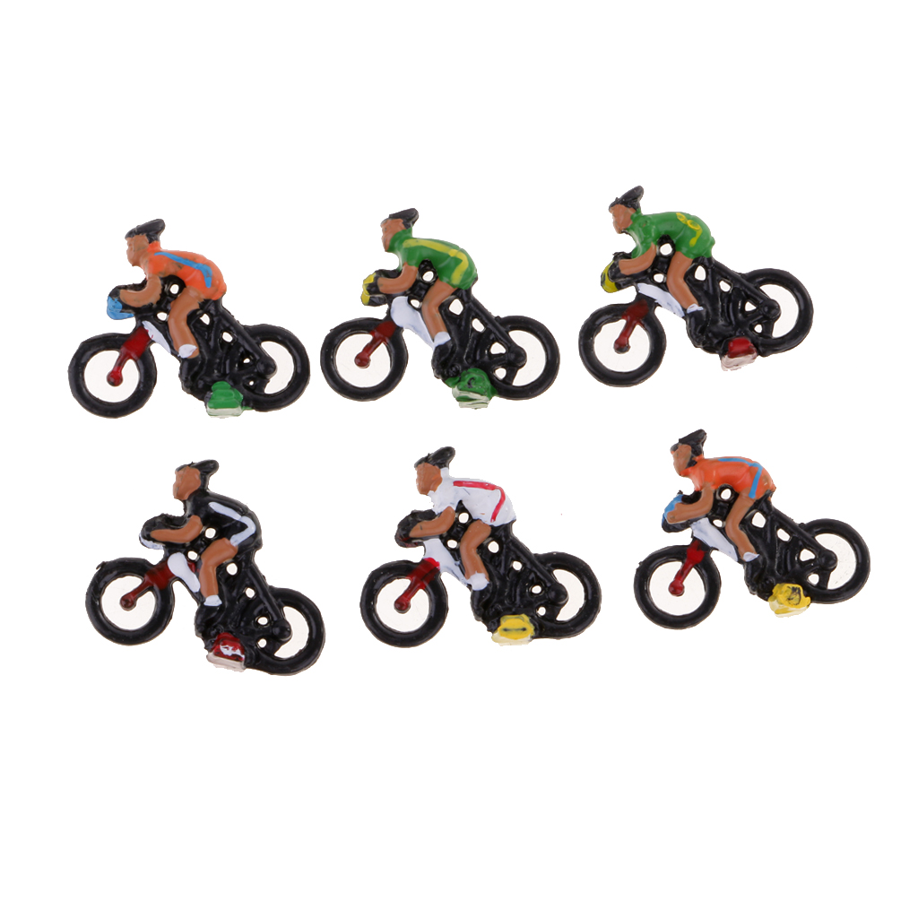 1/87 Scale 12 Pieces Plastic Model Cyclists Miniature Rider DIY Diorama Landscape Scenery Layout Parts