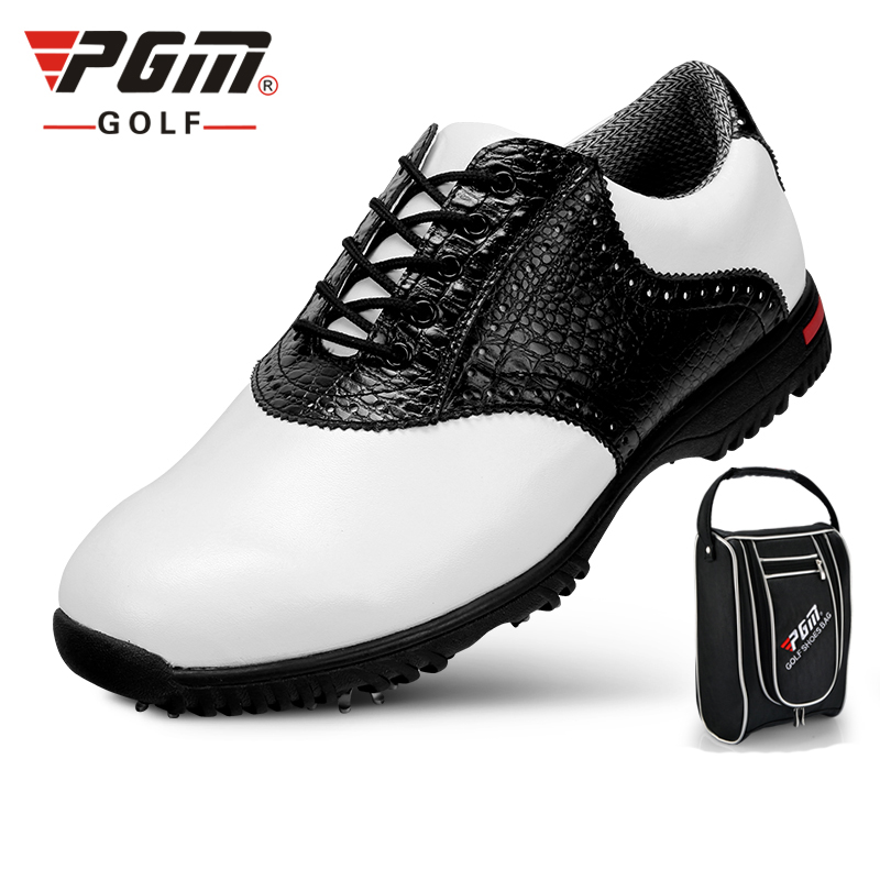 Фотография 2016 New PGM outdoor sports activities nail successful men leather shoes waterproof slip-end comfort and lightweight golf shoes