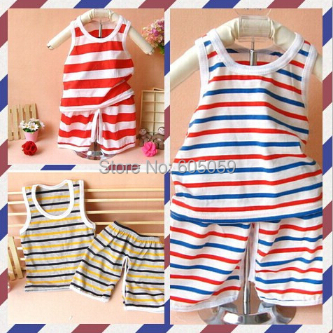 1 to 2 years random color open crotch baby s set vest shorts kids boys clothing