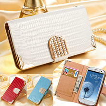 Wallet Shining Crystal Bling PU Leather Case For Samsung Galaxy S3 i9300 Luxury Phone Bag Rhinestone Buckle Cover Drop Ship
