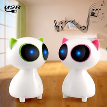 1pcs Mini Speaker Cute cat Multimedia notebook desktop computer speakers small stereo subwoofer USB speakers For iPhone Samsung