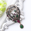 Trendy Vintage Turkish Brooch Women Gold Plated Arabesque Ethnic Brooches Lapel Hijab Scarf Pins Anniversary Party