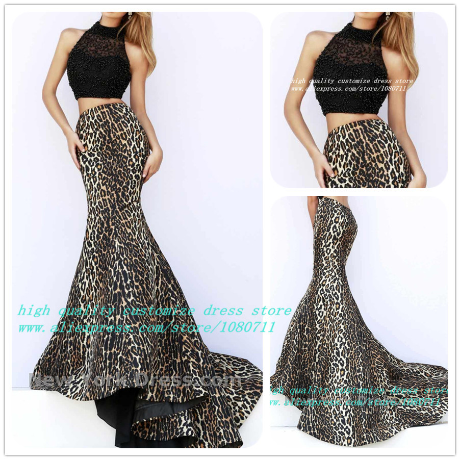 Leopard Print Mermaid Prom Dresses
