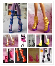 20Pairs/Lot Free Shipping High Quality Boots Sandals Shoes For Monster Dolls Multi Mixed Styles 1/6 Monster Doll High Heel Shoes