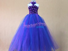 2015 Flower Girls Dress Girl Birthday/party Dress with headband 1T 2T 3T 4T 5T 6T 7T