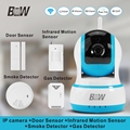 720P HD IP Camera Security Door Sensor Infrared Motion Sensor Smoke Gas Detector Wifi Camera Monitor