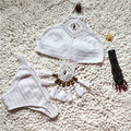Bland New 2016 Sexy Handmade Crochet Bikini Set Women Low Waist Crochet Swimsuit Biquini Swimwear Bathing