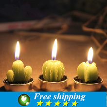 18pcs/box!Artificial Green Plants Candle Decoration Min Cactus Candles For Birthday Wedding Decoration Home Decor,Free shipping.