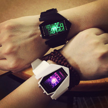 Corea colorido de las luces LED llevó el reloj luminoso moda coreana Harajuku amantes de la jalea y alumnas