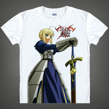 Fate stay night T-shirt kawaii Japanese Anime t-shirt Handmade Manga Shirt Cute Cartoon saber Cosplay shirt 37172409778 tee 686