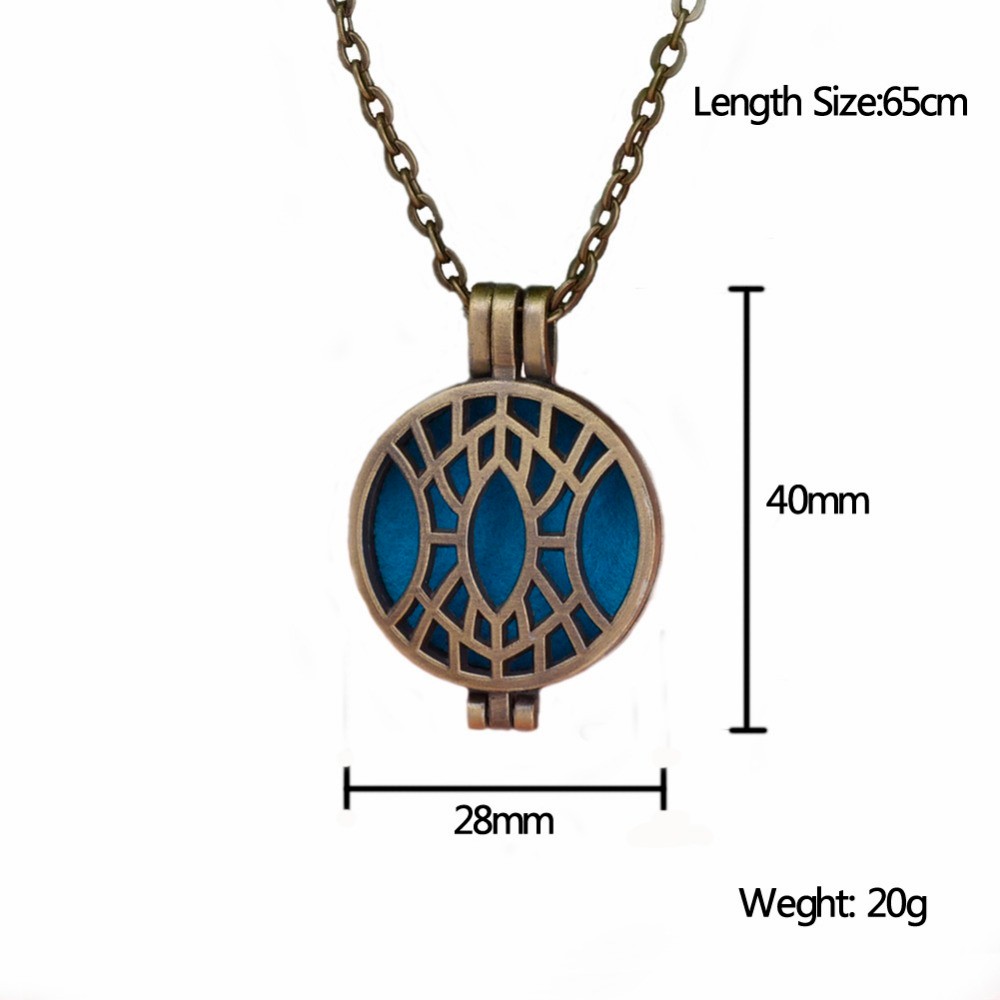10Pcs-33-44mm-Antique-Bronze-Round-Aromatherapy-Perfume-Essential-Oil-Diffuser-Locket-Pendant-Necklace-For-Women
