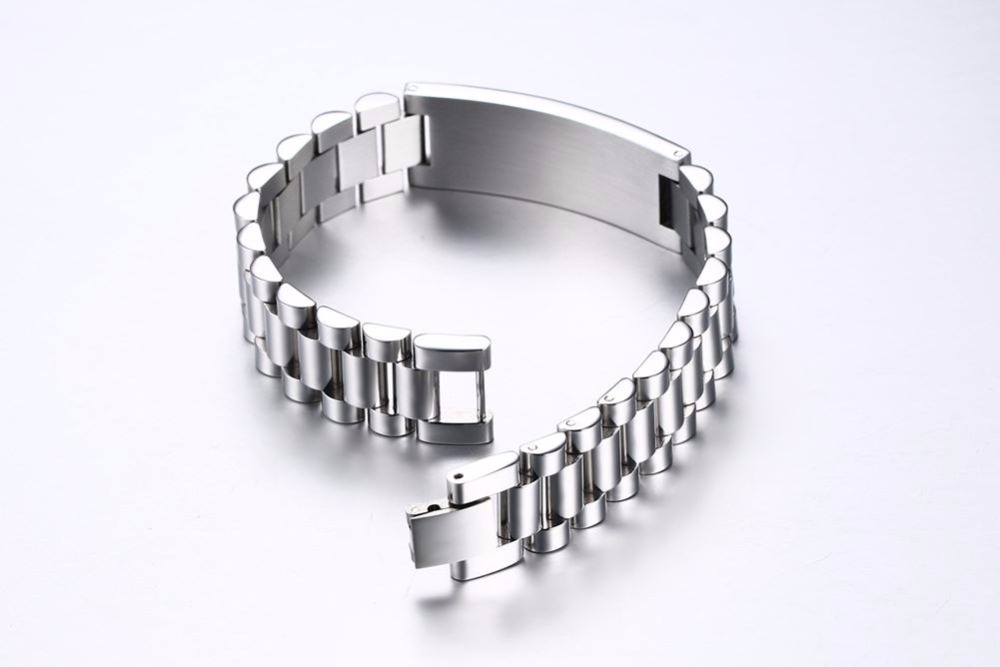 Mens bracelets Free  Stainless Steel Designer Made Scratch Resistant Id Bracelet Edelstahl Armband Men Jewelry silver 112