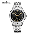 Reef Tiger RT Watches New Arrival Business Dress Watches Automatic Date Mens Full Steel Luminous Watches
