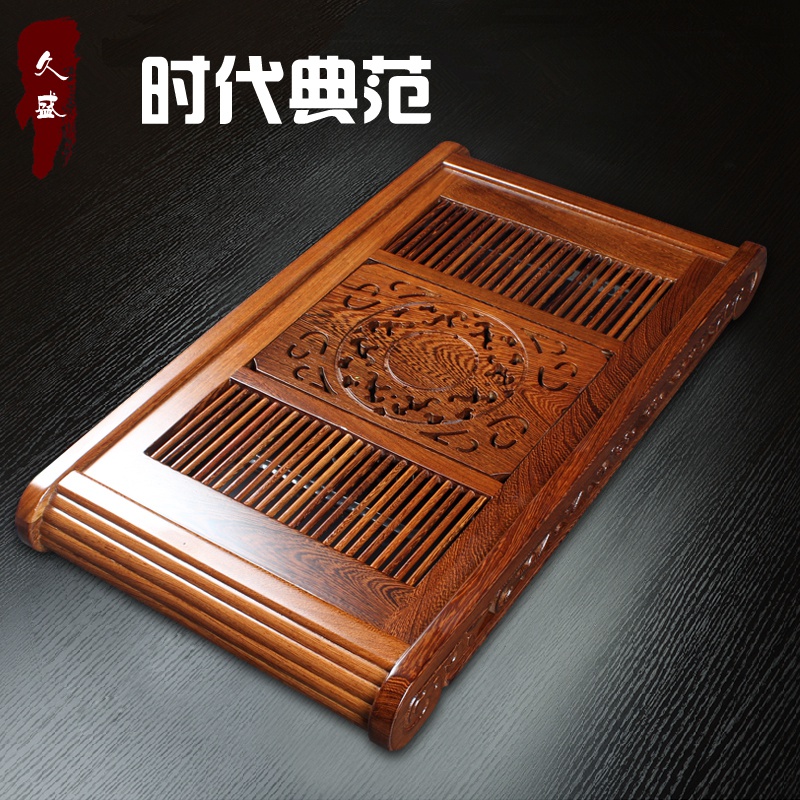 Large wood tea table in chinese chicken wing wood tea tray drawer tray wenge tea tray