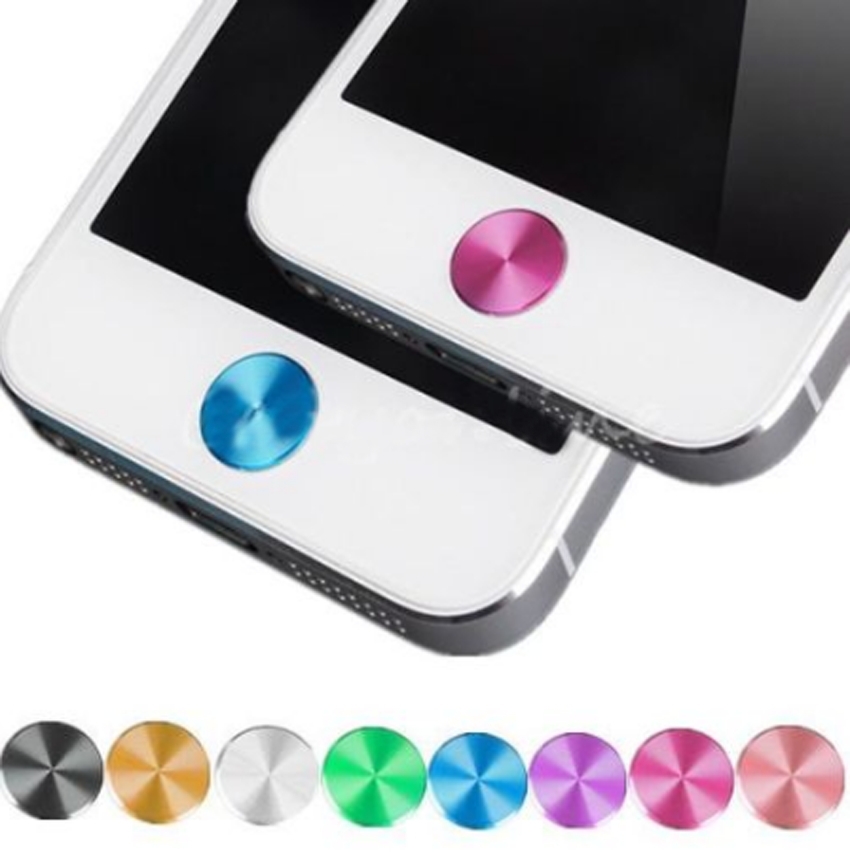 1X Алюминирования Металл Главная Кнопка Наклейка Наклейка многоцветный для iPhone 4 4S 5 5C