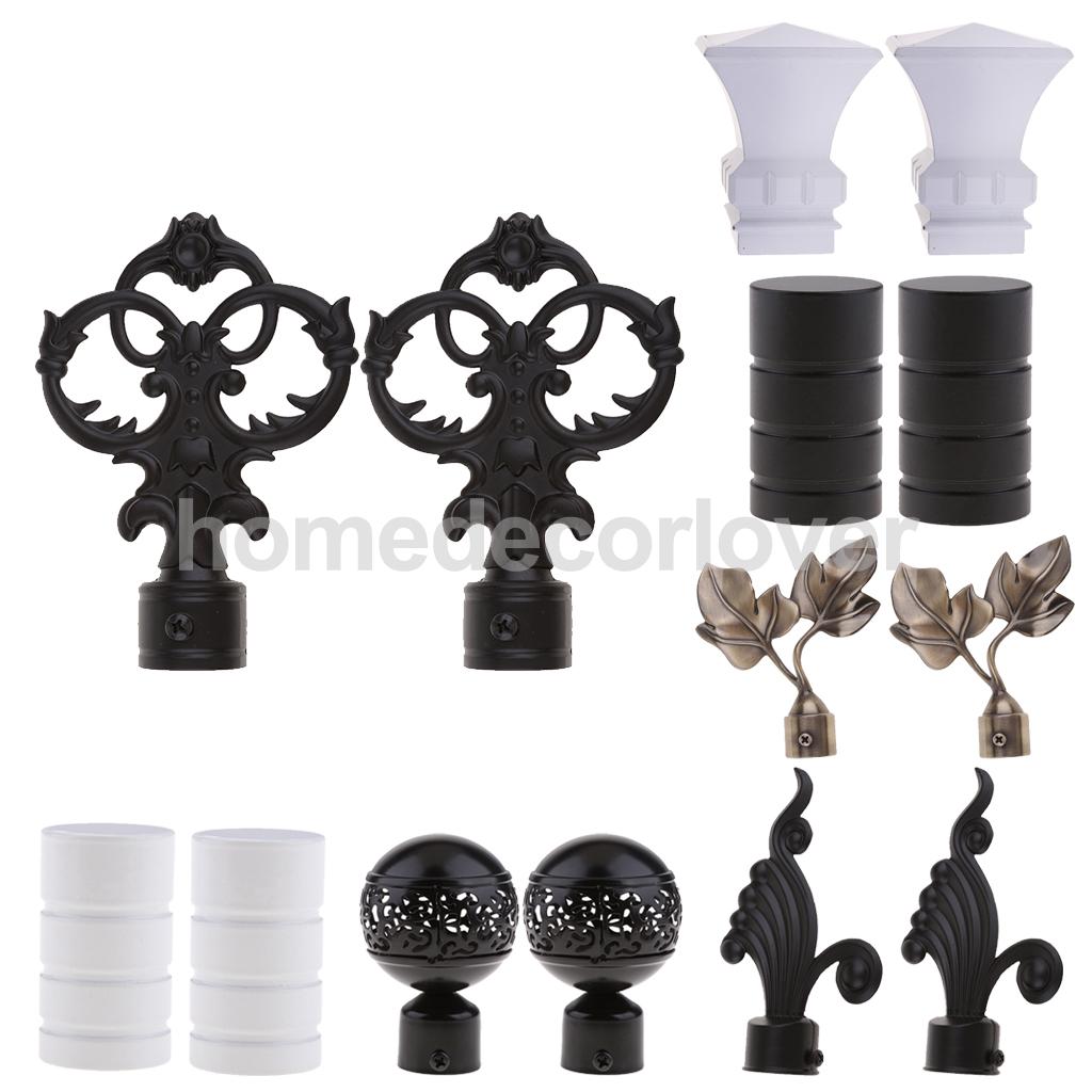 2Pcs/ Pack Homyl 22mm/ 28mm Window Treatment Rod Ends Caps Curtain Pole Finials 22mm Black Cylinder as described 