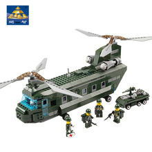 Original Box Educational Children Toys Building Blocks Kazi84009 Air Force CH47 Military Helicopter Model Kits Miniature Weapons