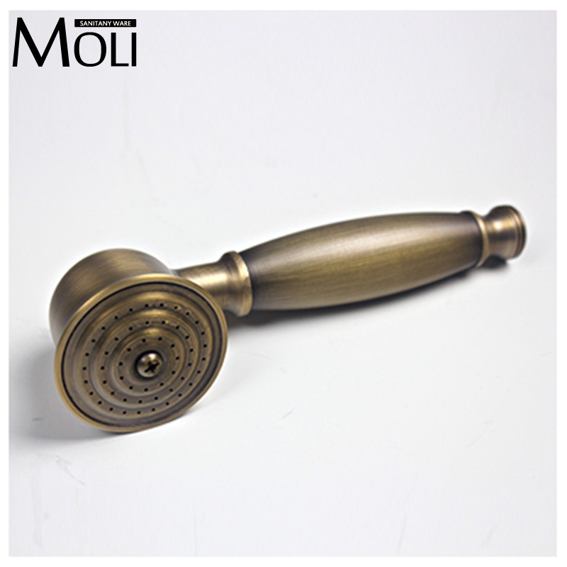 Bathroom antique brass hand shower with shower hold 1.5m shower hose handheld sprayer bathroom replace part