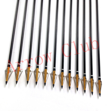 24pcs hunting 7 6mm OD and 30inch length aluminum compound bow arrow matches 24pcs 125GR gold
