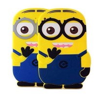 Soft Cute Cartoon tablet PC Accessory for Apple iPad air / 5 Despicable Me Minion Rush Silicone protective Back Cases Cover