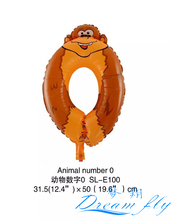 NEW Free Shipping 16inch Animals number balloon Digital Number Figure Balloon for Party Decoration 50pcs/lot