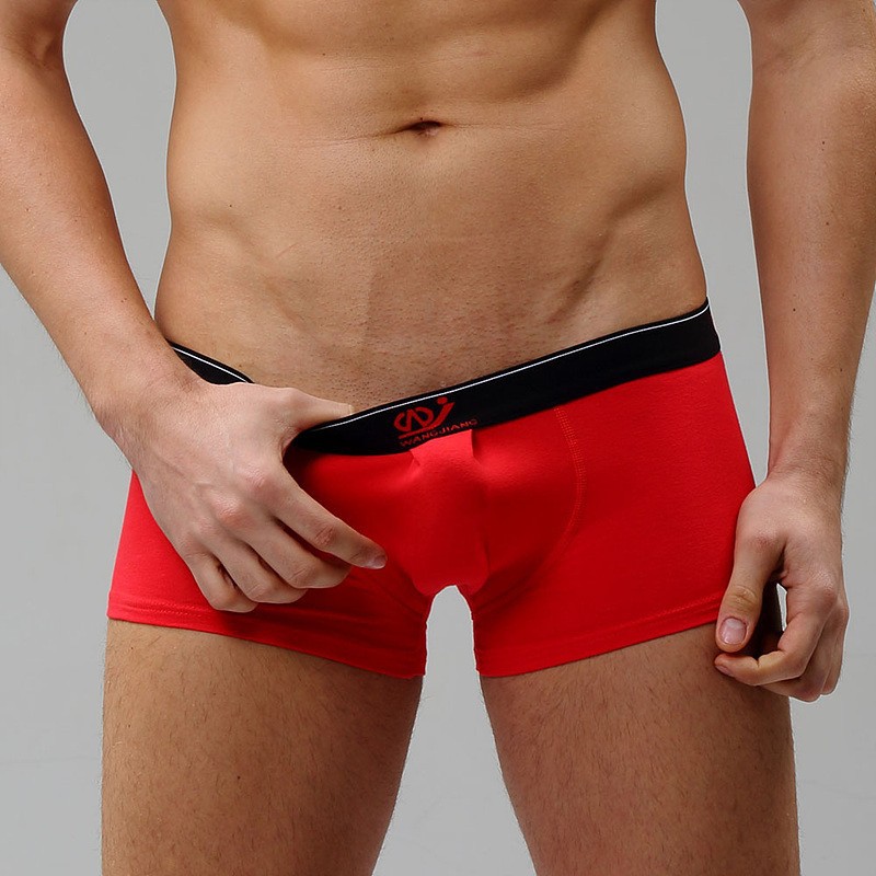 Manocean underwear men MultiColors sexy casual U convex design low-rise cotton solid boxers boxer shorts 7342 (17)