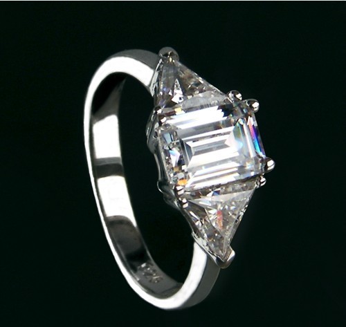 Emerald cut diamond engagement ring designs