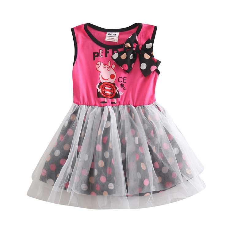 Peppa Pig Baby Girl Dress Nova TuTu Princess Dress Girl Cartoon Polka Dresses New Peppa Dresses For Girls H4176
