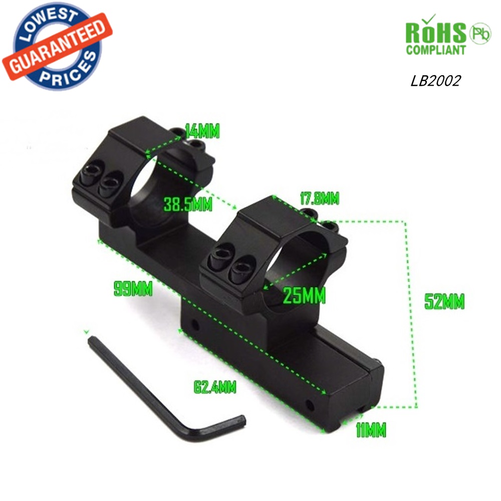 1pc LB2002 Tactical 25.4mm Ring Mount High Profile Integral Rifle Scope Weaver Picatinny 11mm Rail For Hunting  gun scope mounts