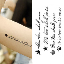 Sticker Waterproof Fake Tattoo Harajuku Black Words Anchor Leaf Design Women Finger Cute Flash Tattoo Temporary Tattoos Sticker