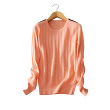 100% cashmere pullovers 5 colors appliques patchwork on the shoulder women’s O-neck full sleeve spring/autumn/winter sweater