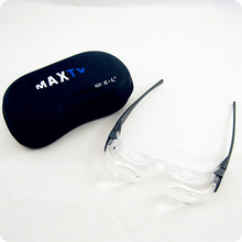 New 2 1X MaxTV Adjustable Spectacles Magnifying Binocular Glasses 8105 w Hard Case for Watching TV