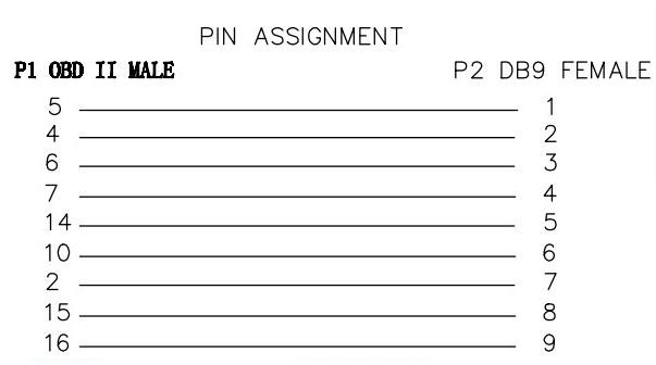 db9 to male 16pin