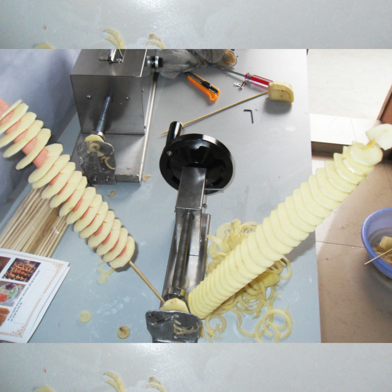 New Arrival Manual Chip on a Stick Stainless Steel twist Potato Slicer