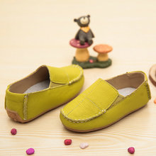 2016 New Spring children shoes genuine leather peas boys shoes tendon soft bottom non-slip comfort sneakers free shipping