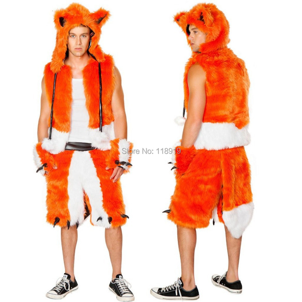 Здесь можно купить 2014 New Adult Mens Sexy Halloween Party Plush Fox Costu...