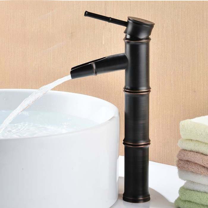 Oil Rubbed Bronze Bamboo Shape Basin Mixer Faucet Single Handle Basin Sink Tap Oil Rubbed Bronze Bamboo Shape Basin Mixer Faucet Single Handle Basin Sink Tap