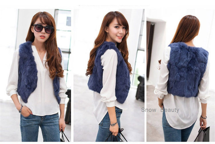 women rabbit fur vest short (26)