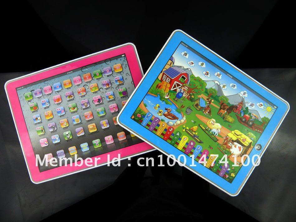 Free Shipping Y-Pad Learning Toys,ABC learning toys and Table Farm  2 Styles Mixed ,Pink and Blue,Music and Led Light,6PCS/Lot