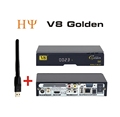 Genuine V8 Golden Satellite Receiver 1PC USB WIFI 1080P Full HD DVB S2 T2 Cable