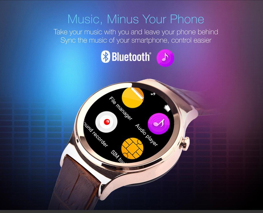 smartphone, smartwatch, Scratchproof Bluetooth Smart Watch with Leather Band Single SIM Phone