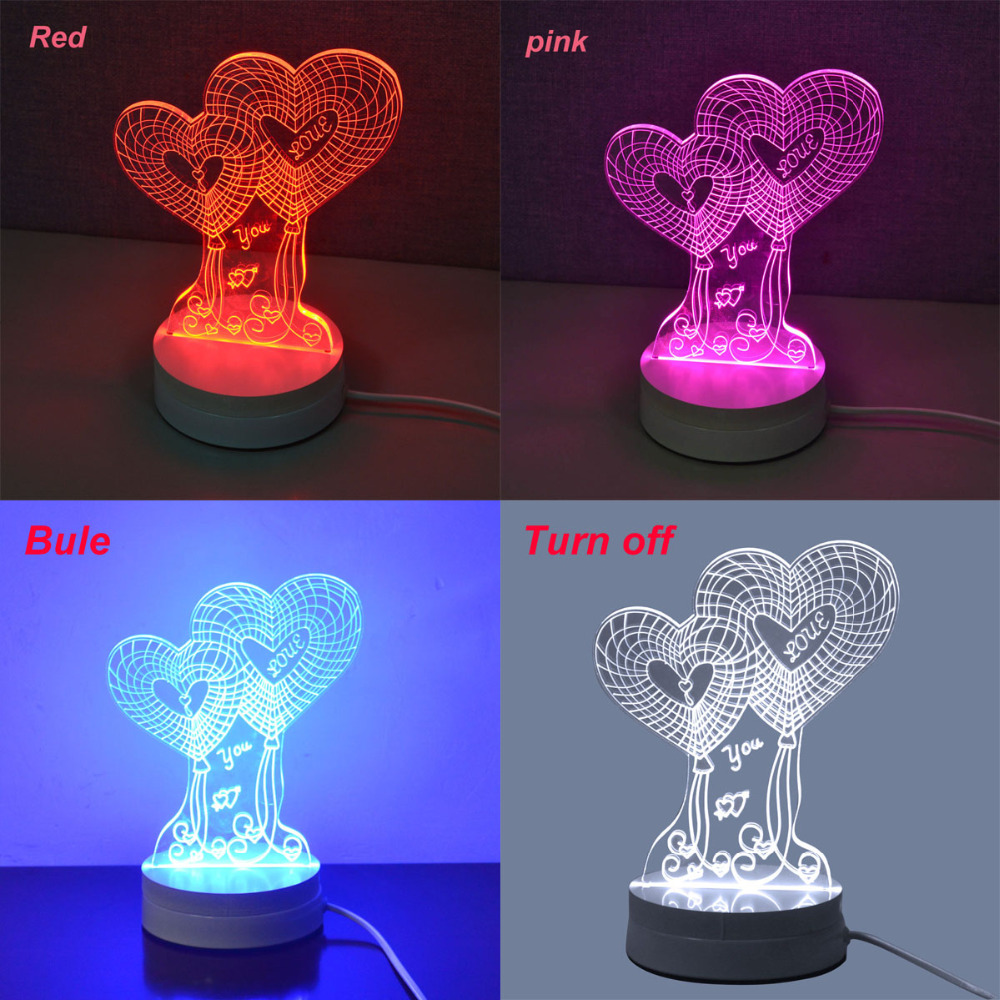 JIawen 3.5W 3D Illusion Creative light Desk lamp (110-220V)