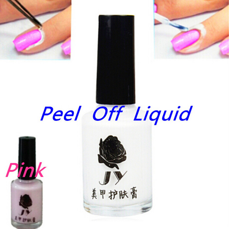 15ml Pink Soak Off Gel Polish Liquid Peel Off Nail Liquid White Gel Nail Polish ForShellac