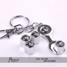 New Hot Sale Car Wheel Tire Valve Caps with Mini Wrench & Keychain for Renault (4-Piece/Pack)