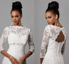 Women Wedding Shawl Bridal Long Sleeve White Lace Bolero Wedding Wraps Jacket Wedding Shrugs casamento